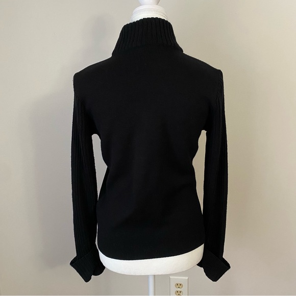Anthropologie Charcoal Knit Suede Leather & Wool Jacket Sweater Small - Picture 7 of 13